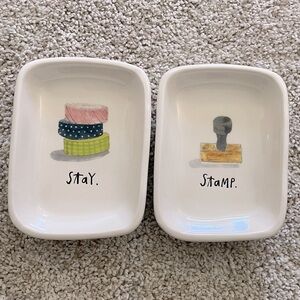 Rae Dunn office supply organizer dish home decor stay and stamp
